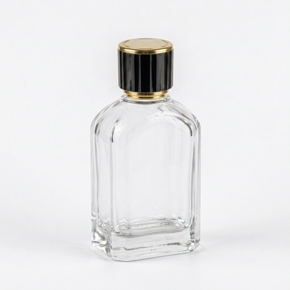 100 ml LV boş parfüm şişesi, küçük siyah-altın kapak