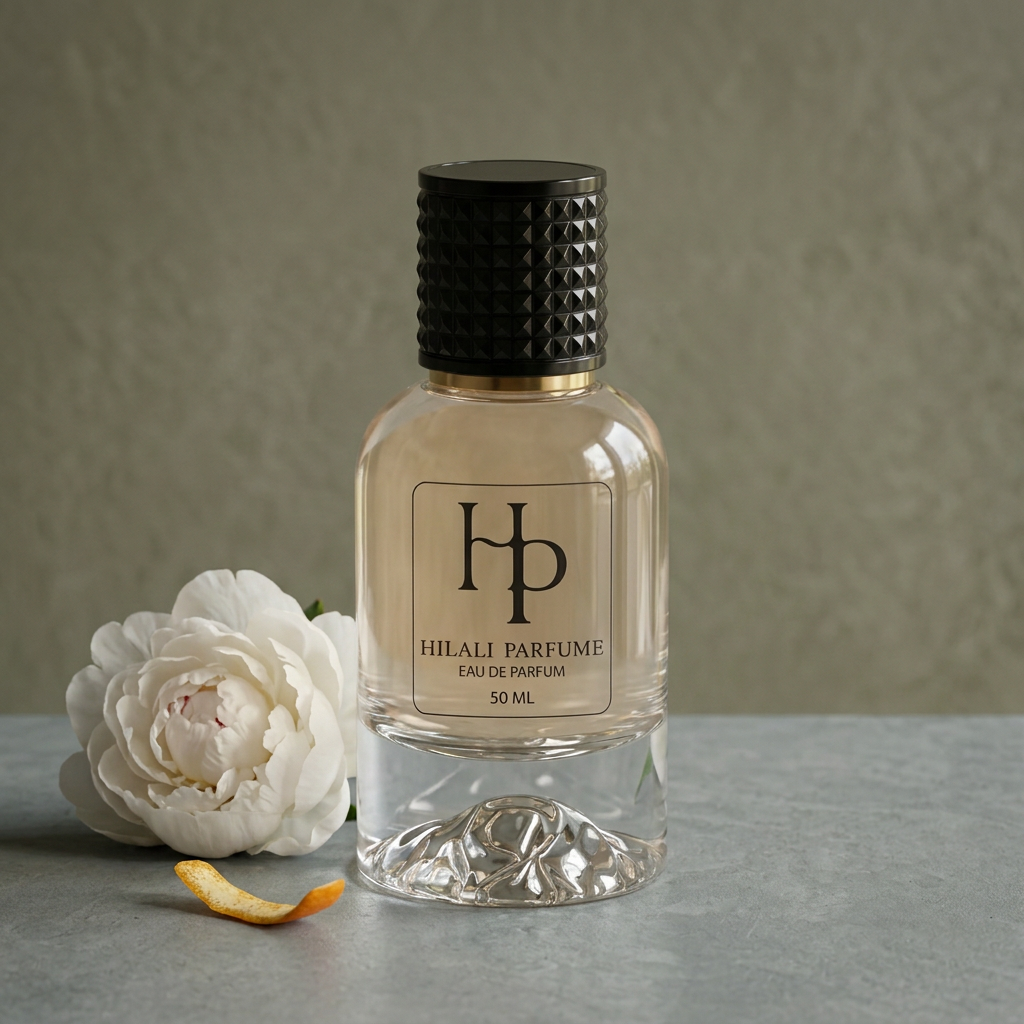 Hilali Flora Temel EDP muadili parfüm, Dağ şişede beyaz şakayık ve mandalina kabuğuyla